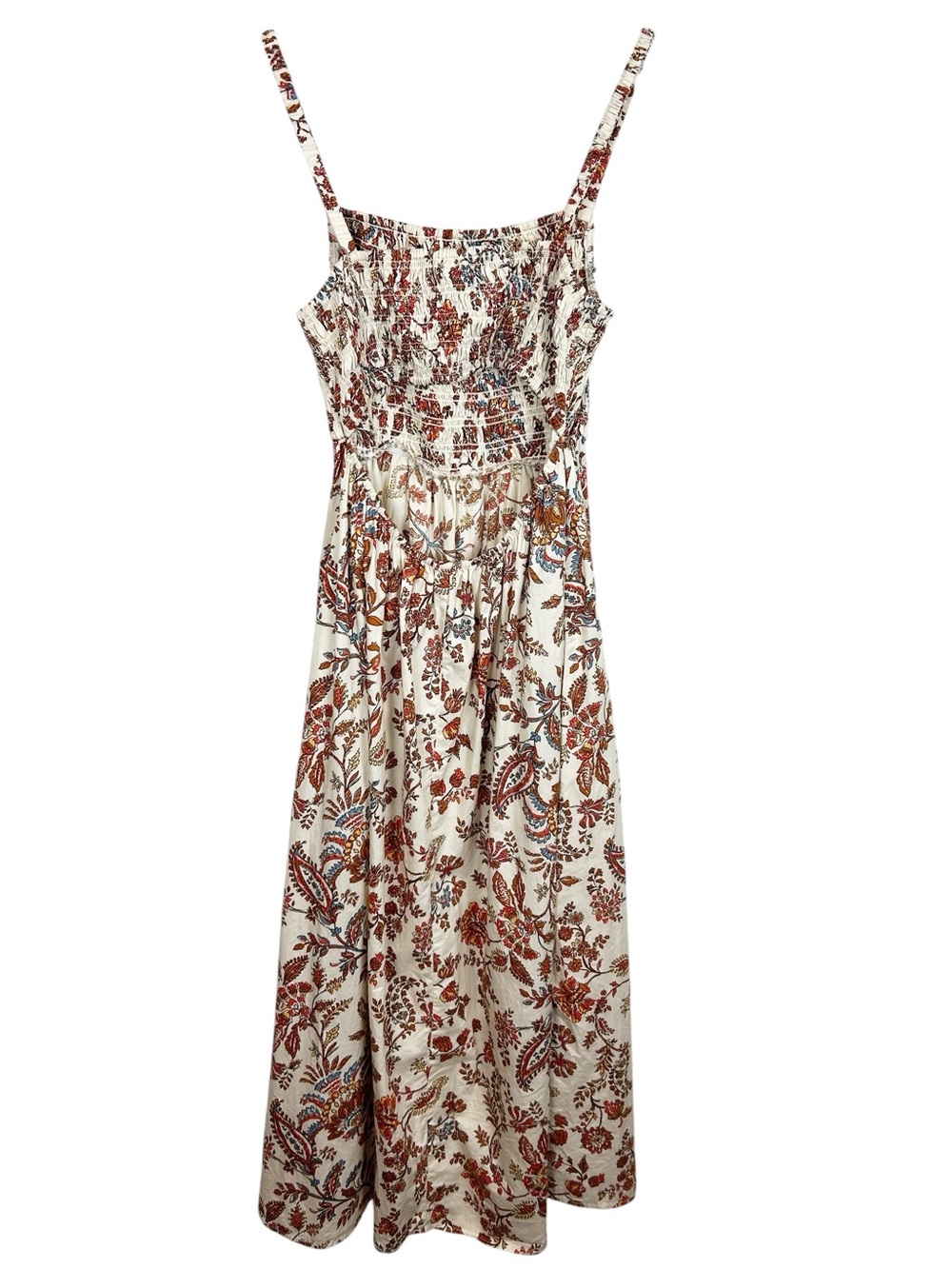 Old Navy Fit & Flare Sleeveless Cotton-Poplin Smocked-Bodice Midi Dress Medium - Picture 8 of 8